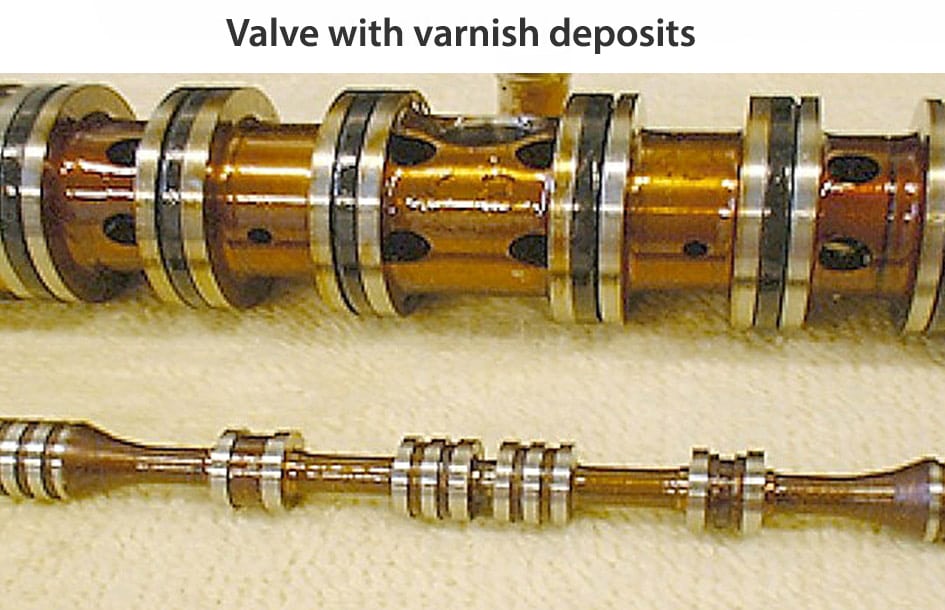 valve with varnish, gas turbine filtration, gas turbine, lubrication and control oil system