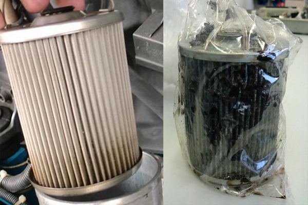 surface filter clean and clogged